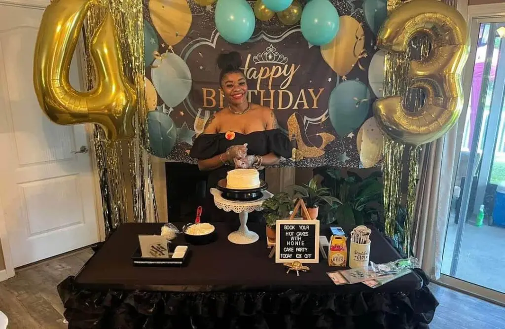 woman posing at a birthday party