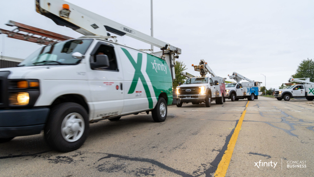 Xfinity and Comcast Business trucks roll to help areas impacted by Hurricane Helene.