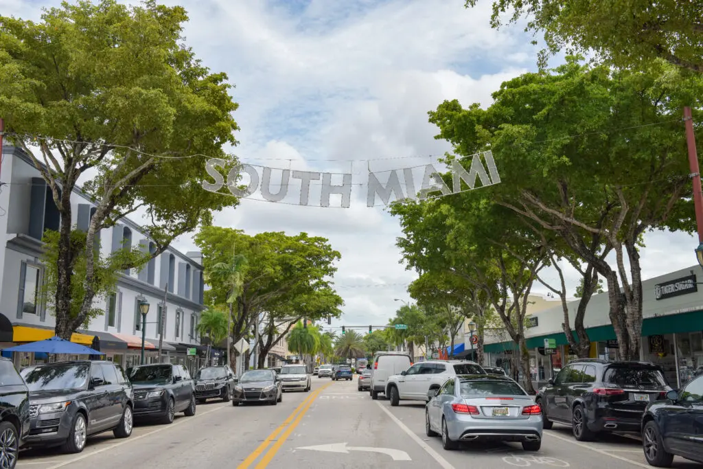 wide shot of a street with cars 