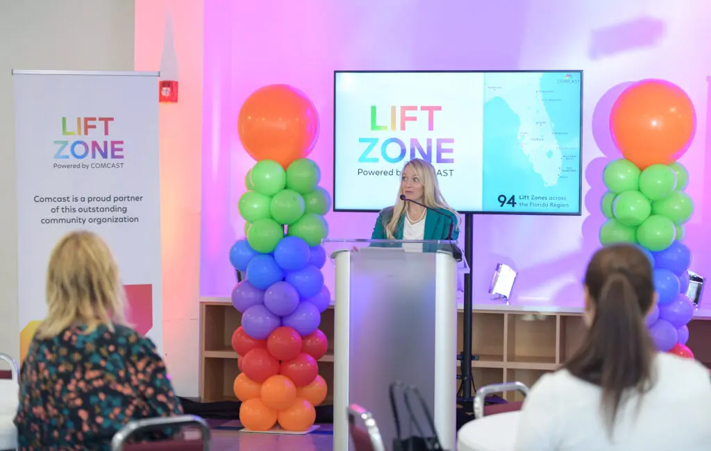 woman speaking at event