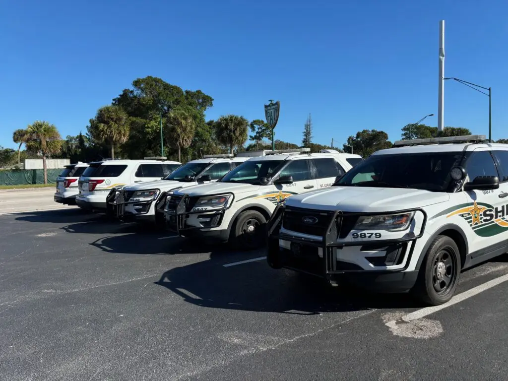 police cars in a parking lot