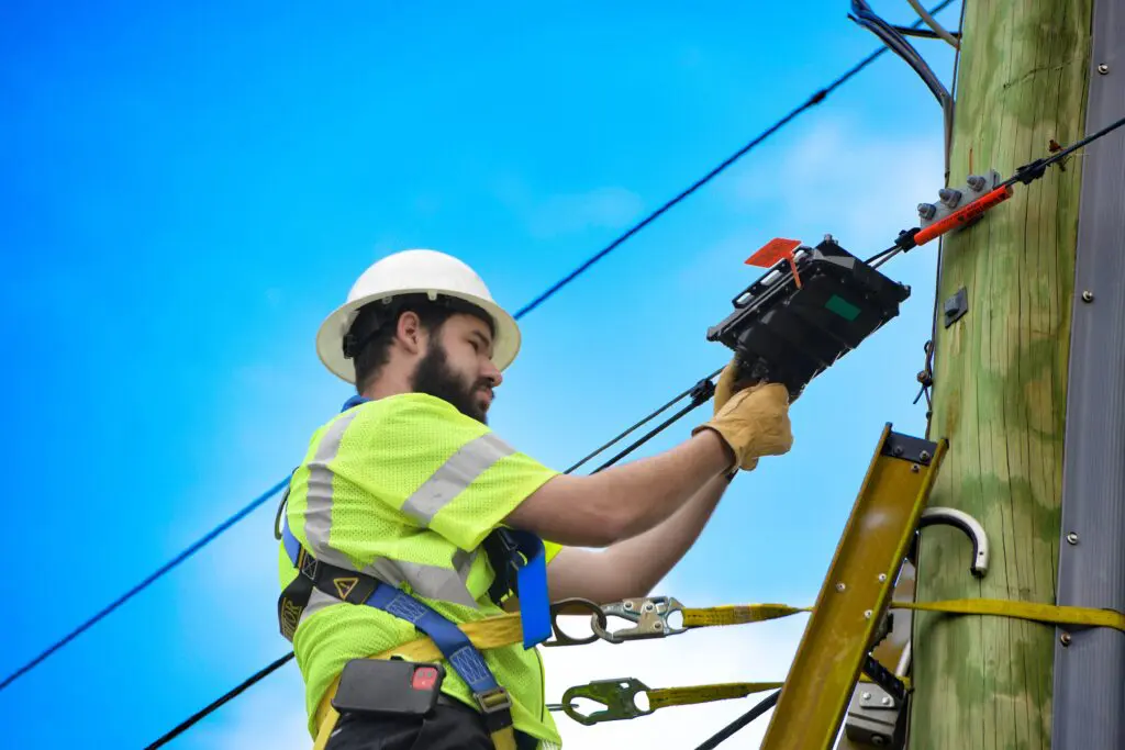 technician working on an internet line