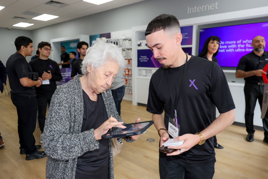 older woman using a tablet