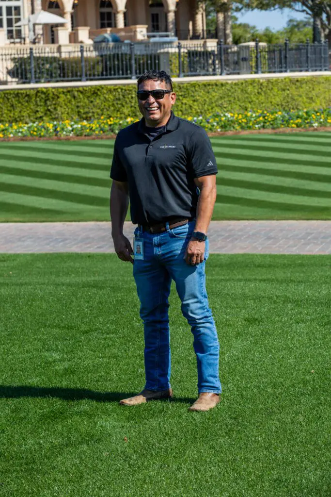 Johnny Lara smiles on the TPC Sawgrass course.