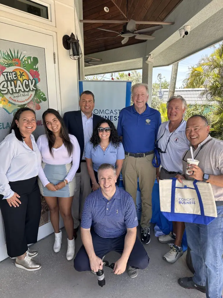 The Comcast Business team poses with Sanibel Island community leaders.