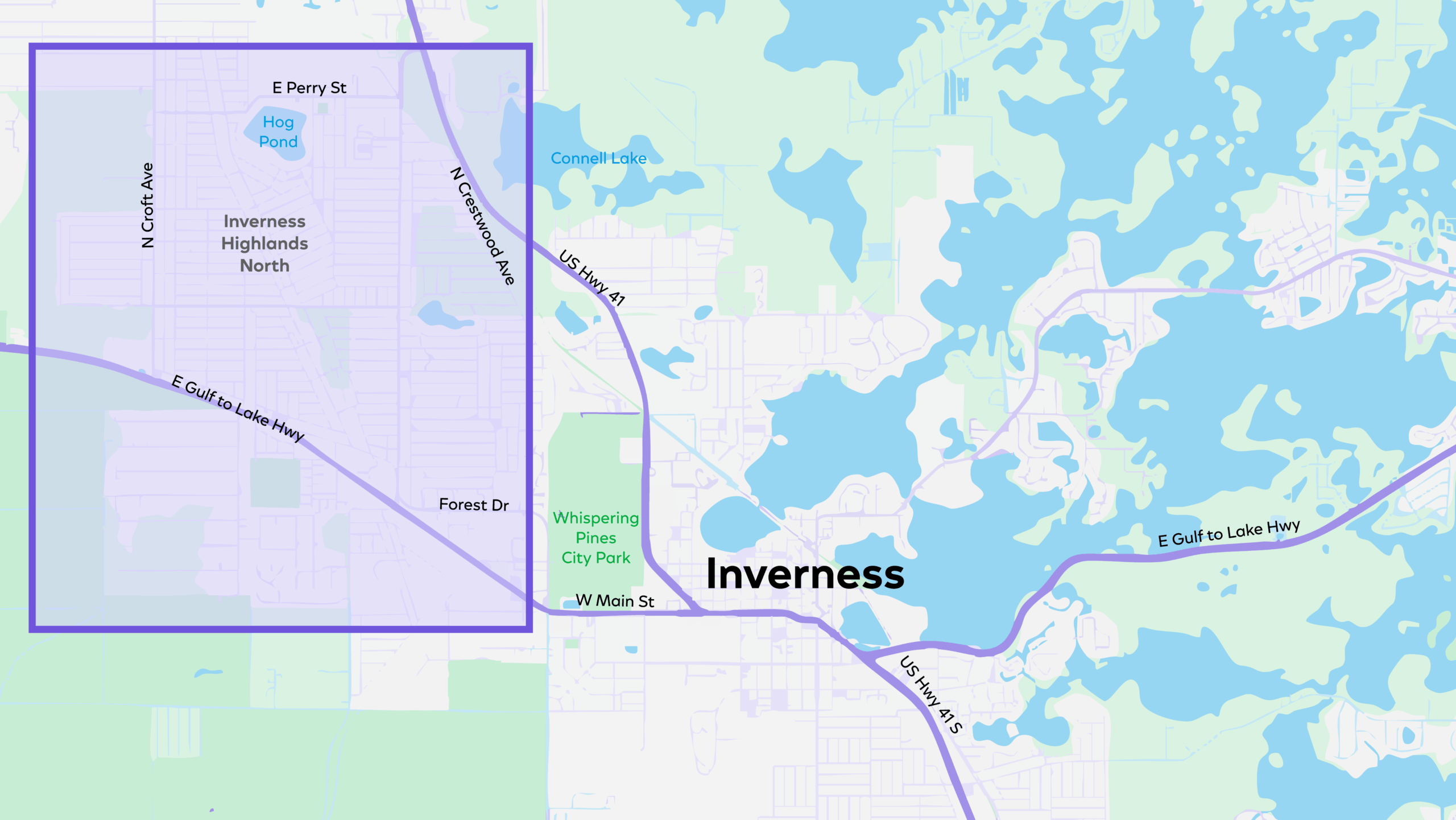 Map detailing expansion area in Inverness
