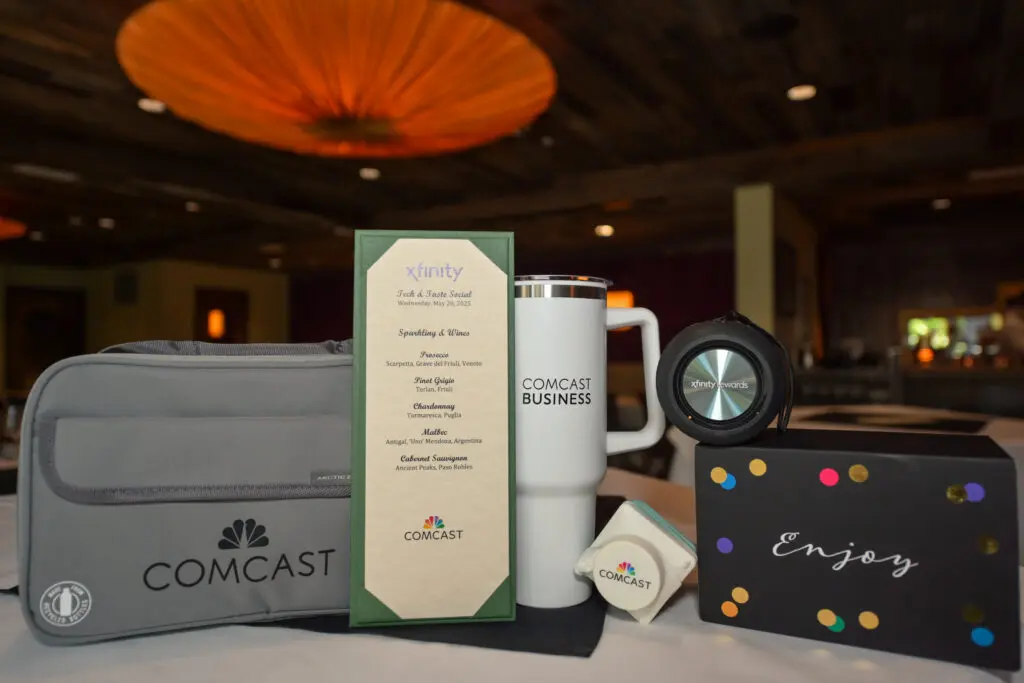 promotional items displayed on a table