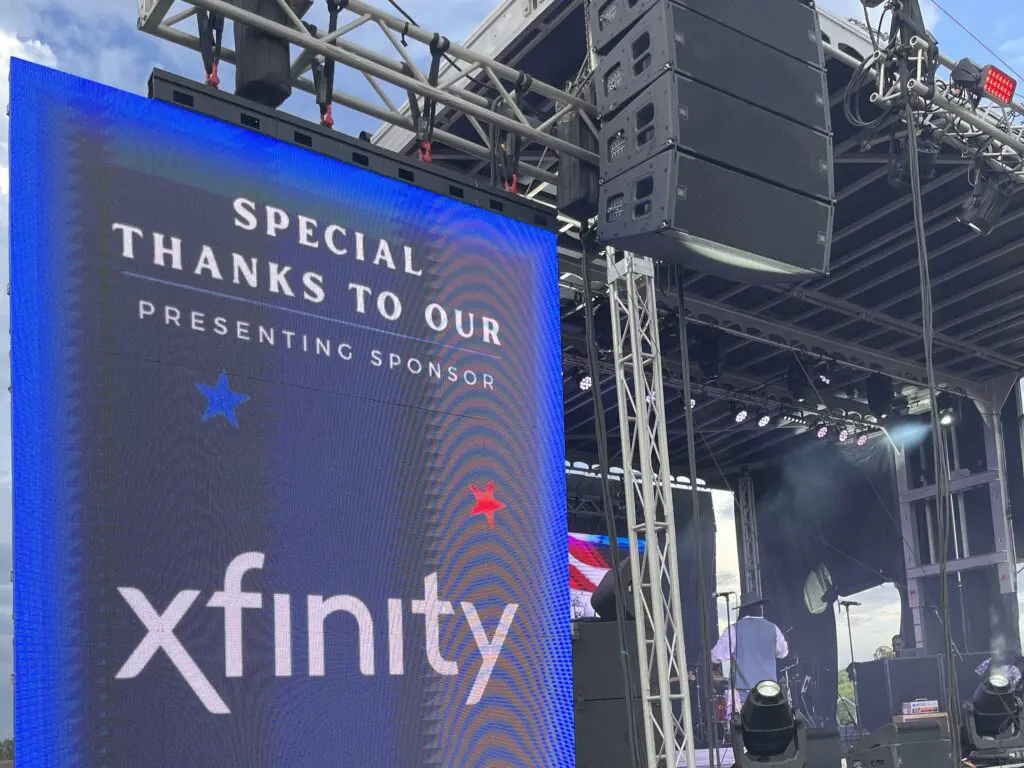 Banner and a stage