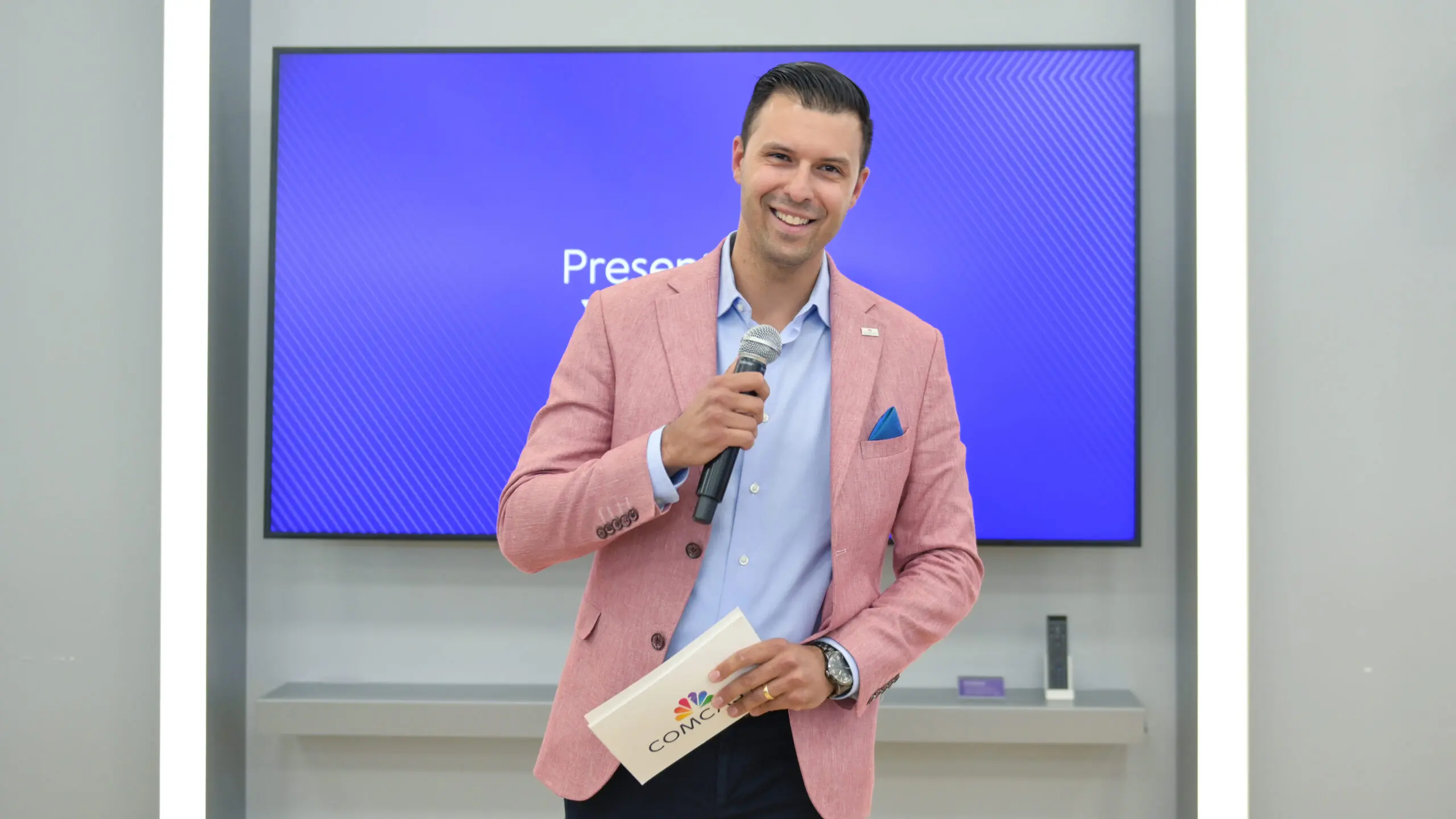 Man holding a microphone