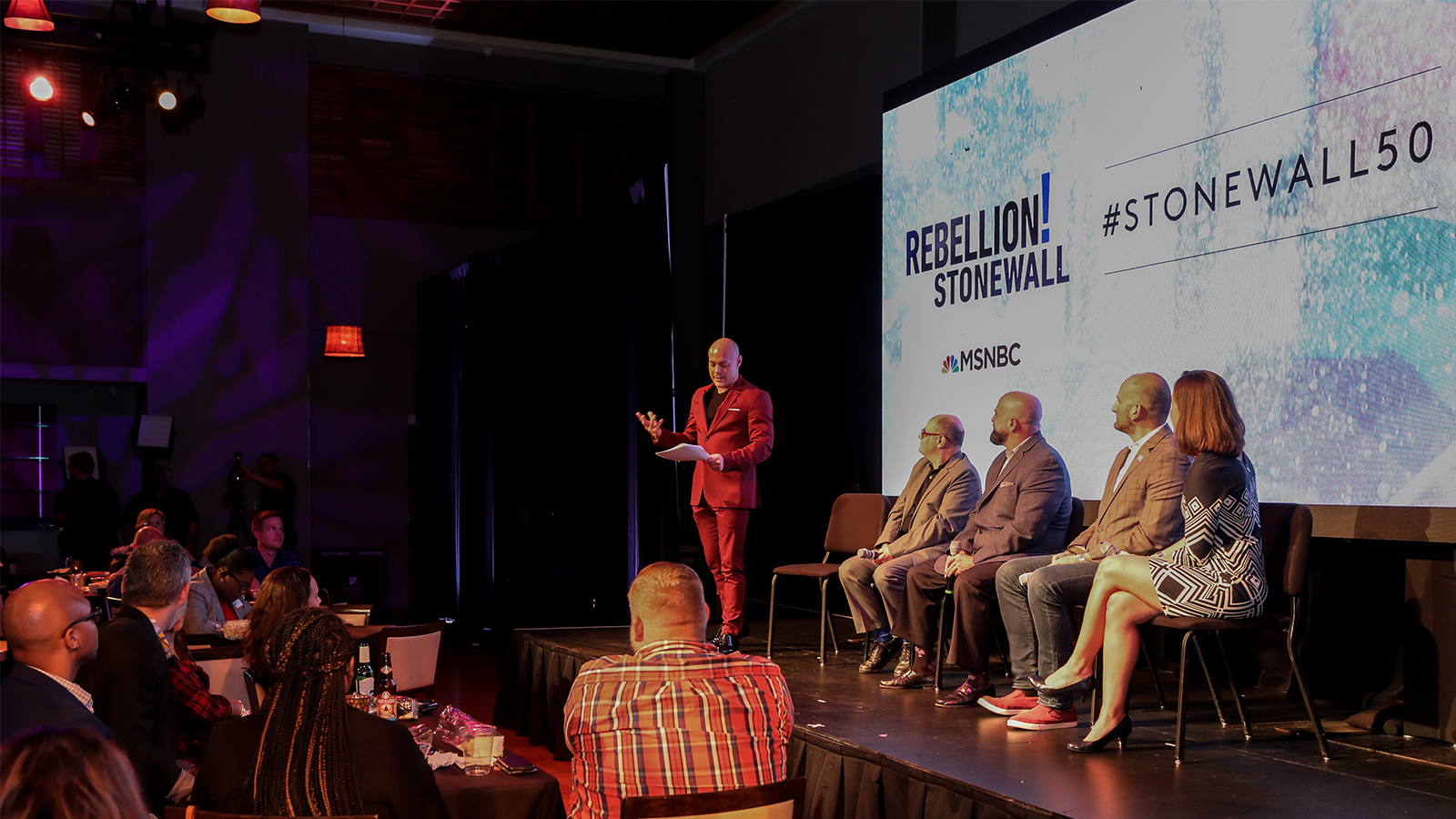 Presenters onstage at Rebellion! Stonewall at the Broward Center.