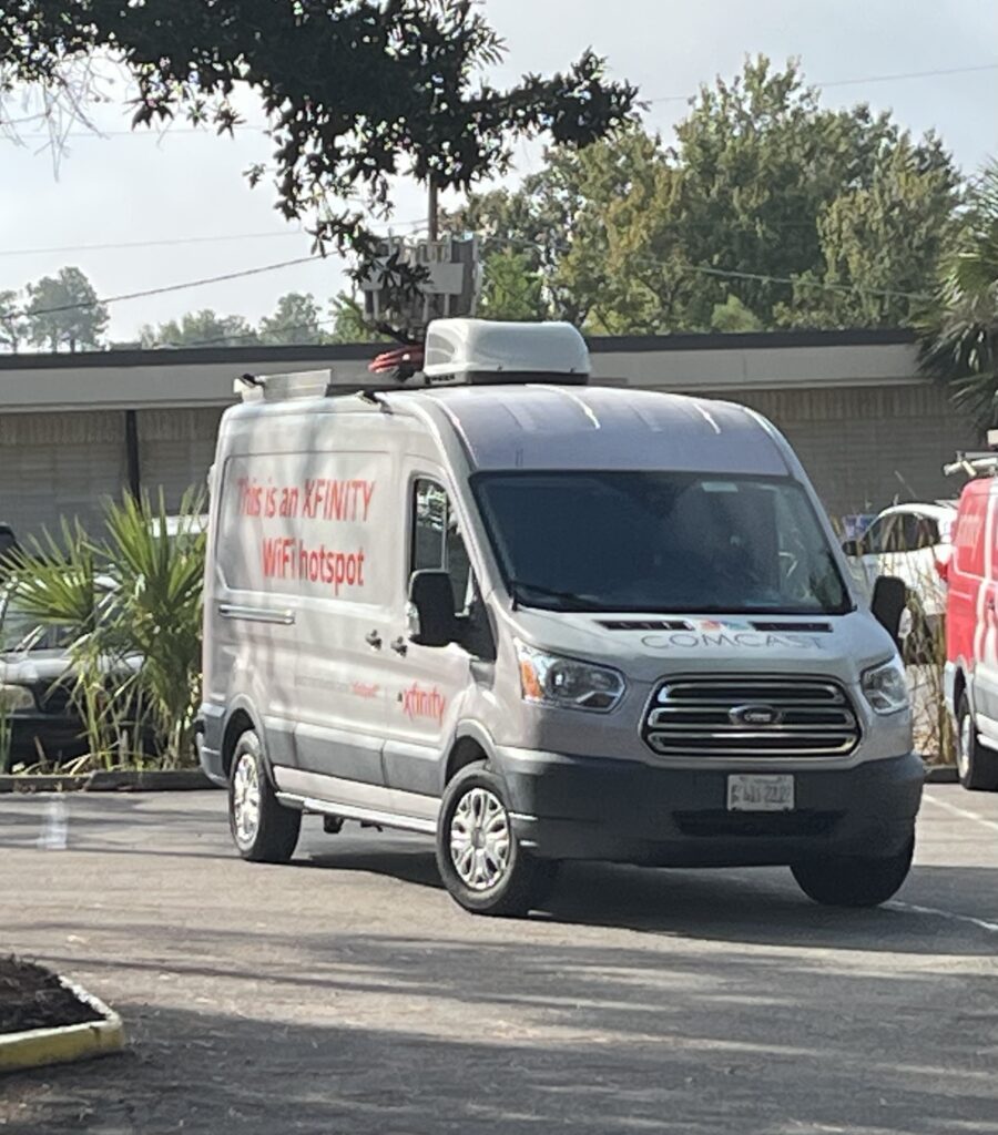 Xfinity WiFi van stationed