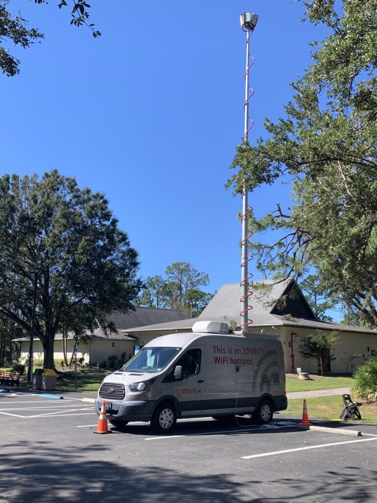 Xfinity WiFi van stationed