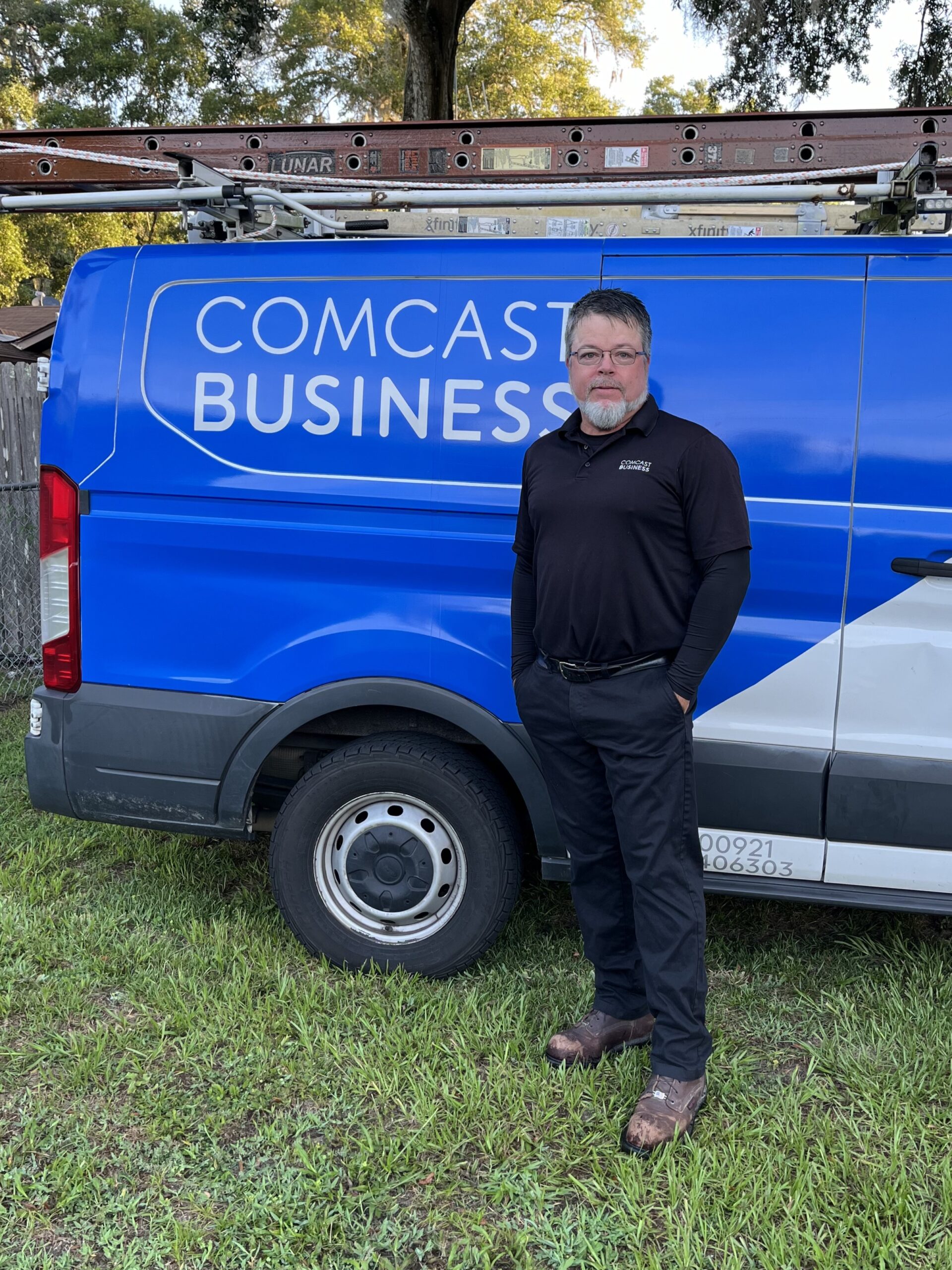 Billy Brady with his Comcast truck