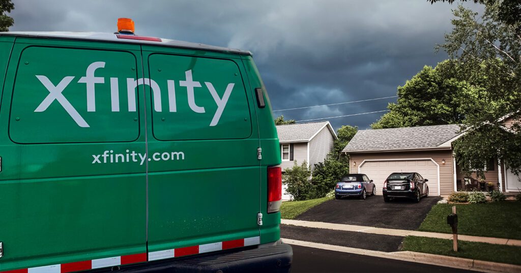 Van in neighborhood before storm