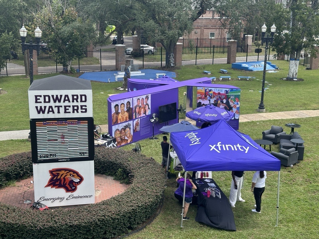 Xfinity's set up at the Unity tour