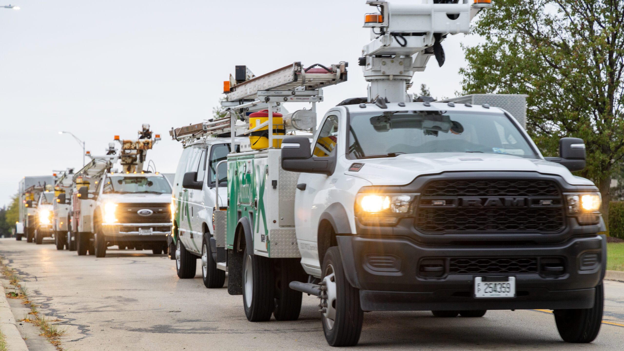 Comcast crews prepare for storm.