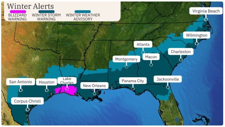 Winter Storm Enzo Map