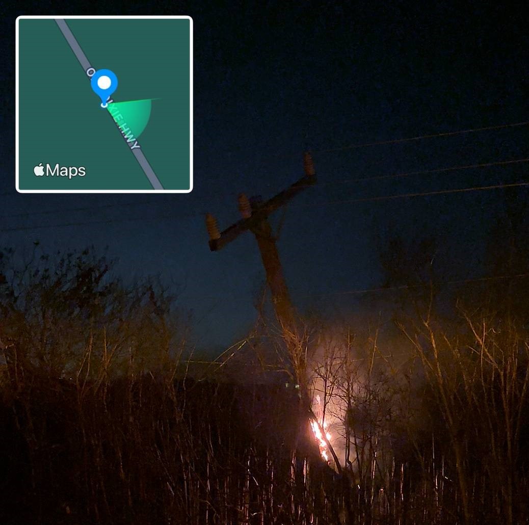 pole on fine in a field