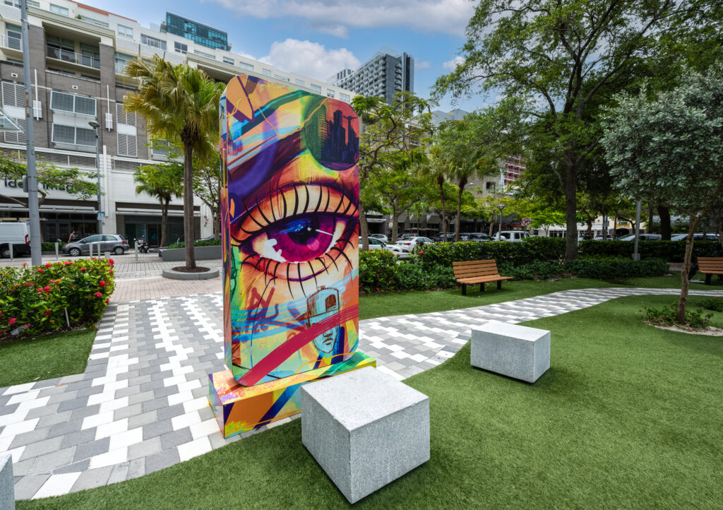 Artwork by Abstrk at The Shops at Midtown, part of the mobilemadesmARTer campaign by Comcast Business